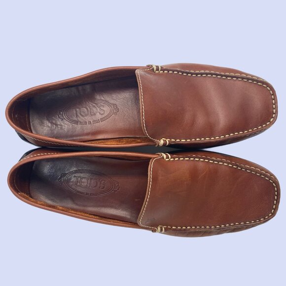 Tod's Leather Loafers in Brown - Size 9 - Coffee-Rich Gentleman’s Foot Yacht - Picture 8 of 10
